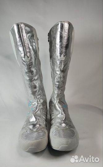 Мотоботинки adidas silver y2k