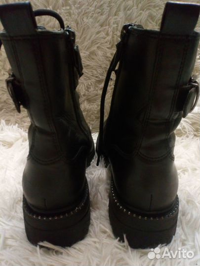 Tamaris женские черные кожаные ботинки р.38