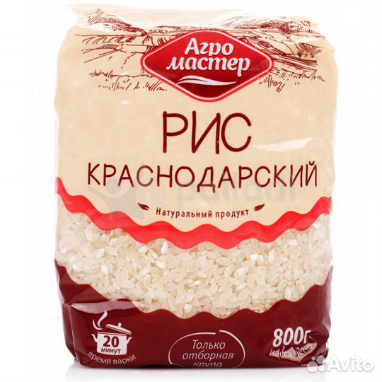 Агромастер Рис Краснодарский 800гр-10шт ГОСТ