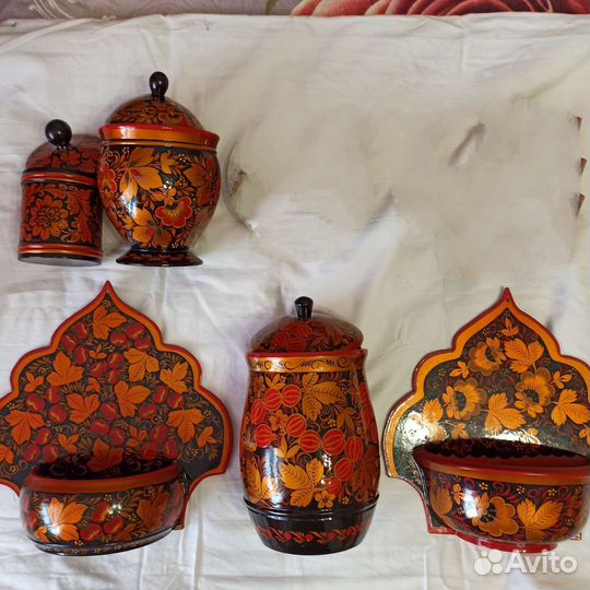 Набор посуды хохлома