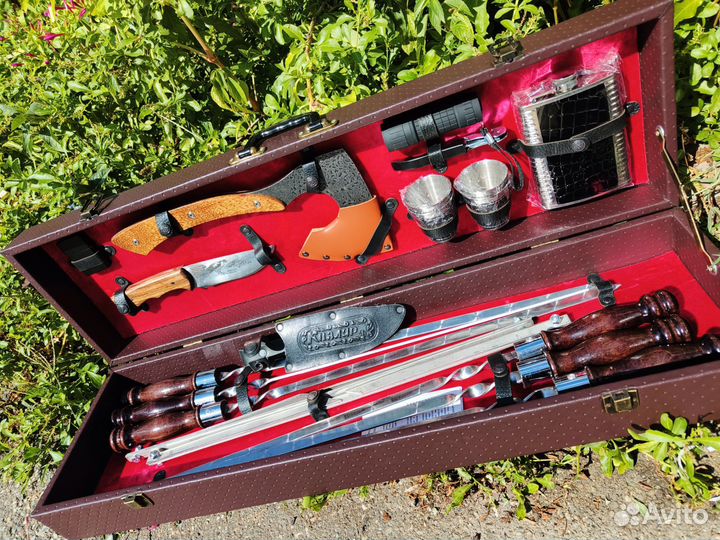 Набор подарочный для пикника шампура топор нож