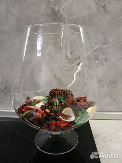 Ваза бокал интерьерная