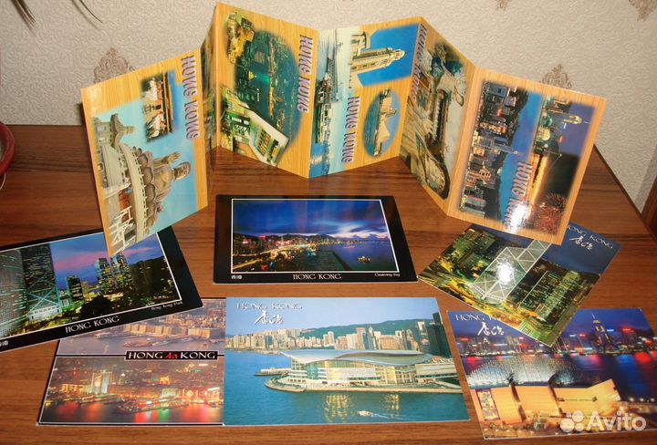 Открытки новые. оригинал. hong kong. 90г. 12 штук