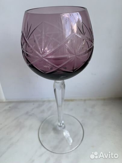 Фужеры хрустальные богемия винтаж