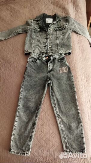 Джинсовый костюм для девочки 122