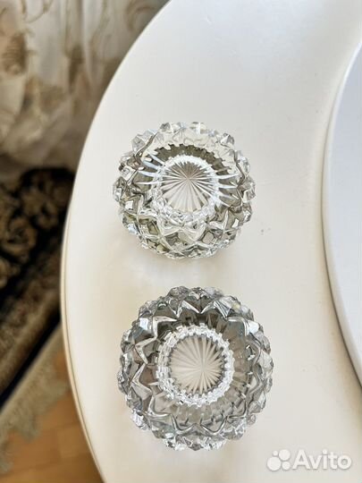 Подсвечник солонка хрусталь серебро 875 мюз7 СССР