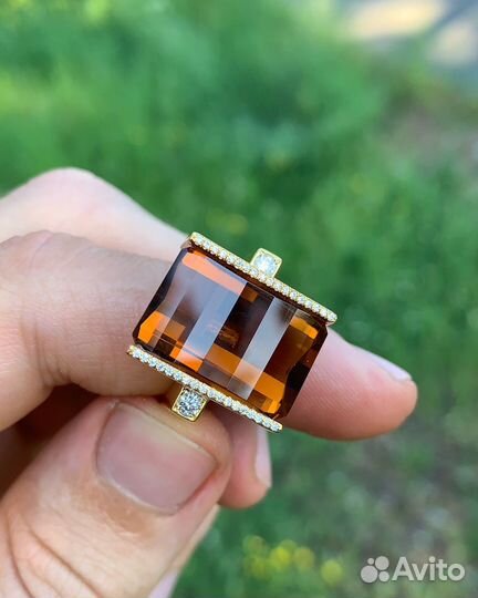 Кольцо с цитрином