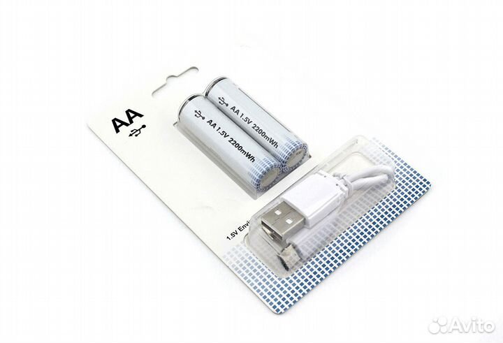 Аккумуляторная батарейка LR6 (аа) с зарядкой Type