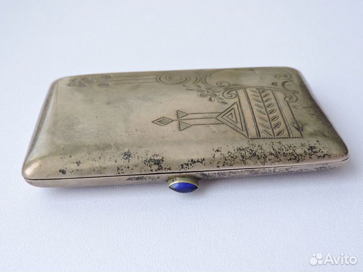 Портсигар Штихельный рисунок Царская Россия