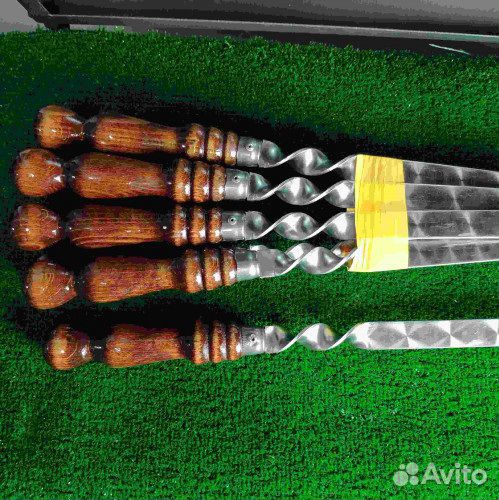 Шампур с деревянной ручкой для люля, 20х3 мм 50 см