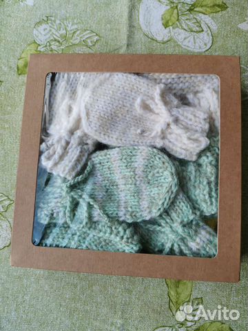 Пинетки и рукавички вязаные (ручная работа)