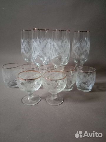 Хрустальные рюмки СССР с позолотой