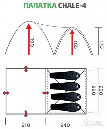 Кемпенговая палатка chale-4 Premier fishing