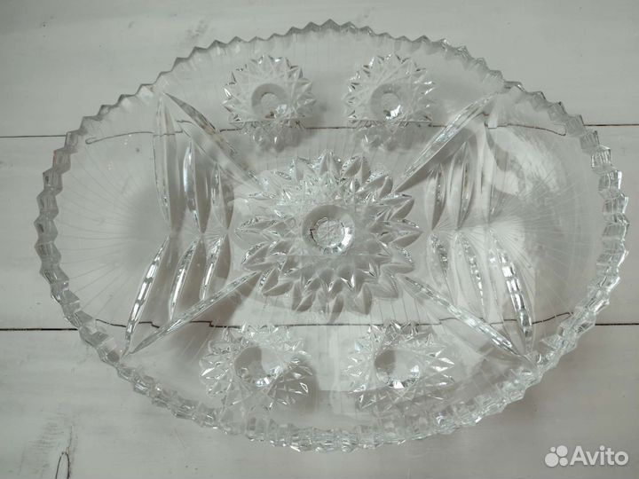 Ваза блюда подставка для фруктов хрусталь СССР