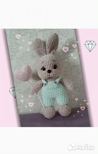 Плюшевый заяц ручная работа