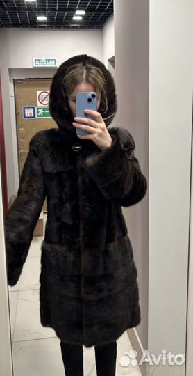 Шуба норковая трансформер с капюшоном