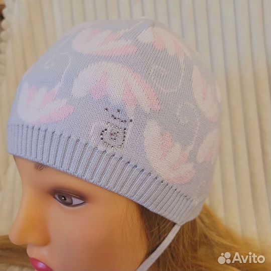 Шапка для девочки на весну осень 48-50,50-52