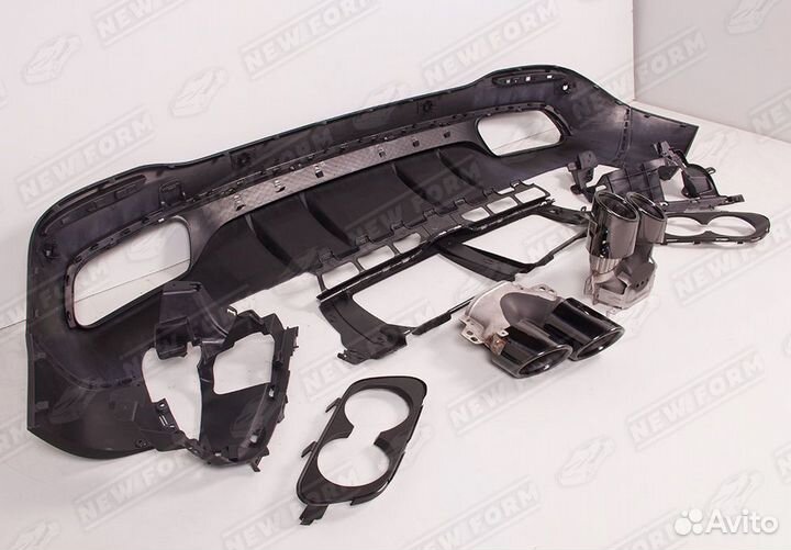 Диффузор с насадками 53 AMG Mercedes GLS X167