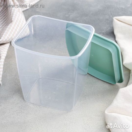 Ёмкость для сыпучих продуктов, квадратная, 1 л, цв