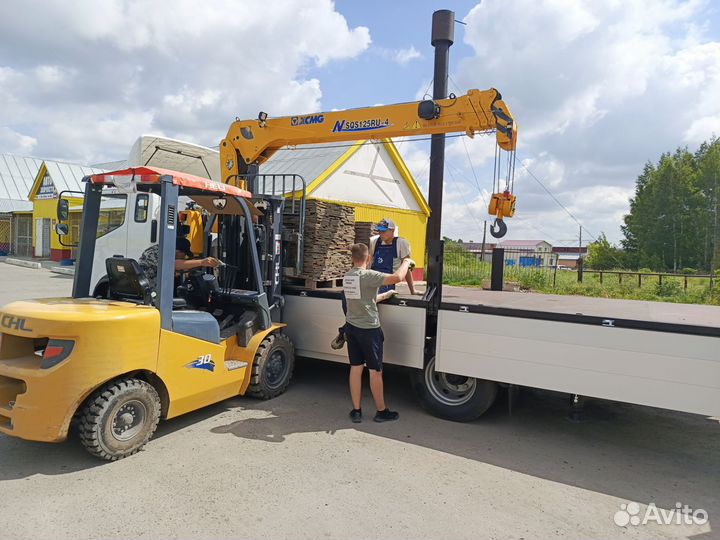 Аренда и услуги манипулятора, стрела 3 т, 14 м, борт 5 т, 6.2 м