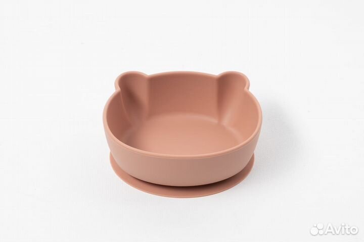 Тарелка детская силиконовая на присоске с крышкой