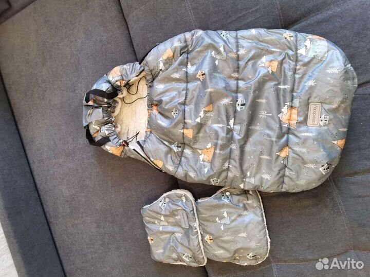 Зимний конверт в коляску на овчине