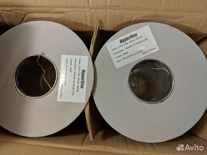 Провод Hyperline UTP1-C5E-solid-cross-500 новый