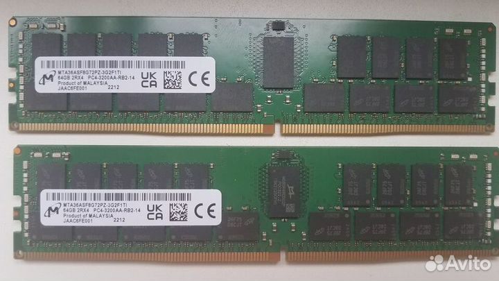 Серверная память Micron DDR4 64GB 3200 ECC REG