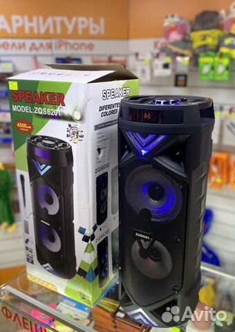 Блютуз колонка большая ZQS-6201 с микрофоном