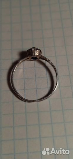 Кольцо старинное серебро 2 шт.,корунд рубина