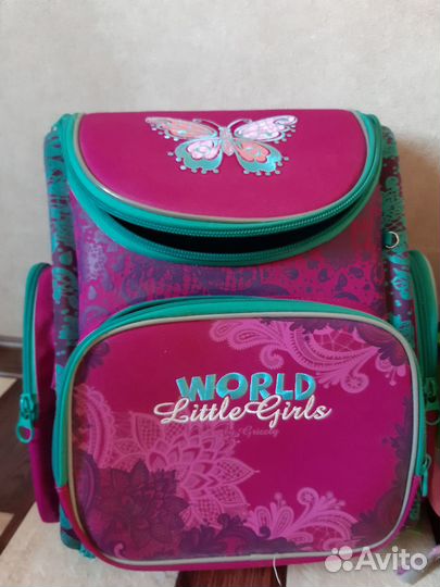 Портфель для девочки 1-4 кл. с ортопедич. спинкой