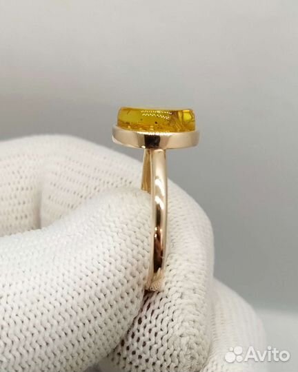 Янтарь Кольцо с Инклюзом Серебро