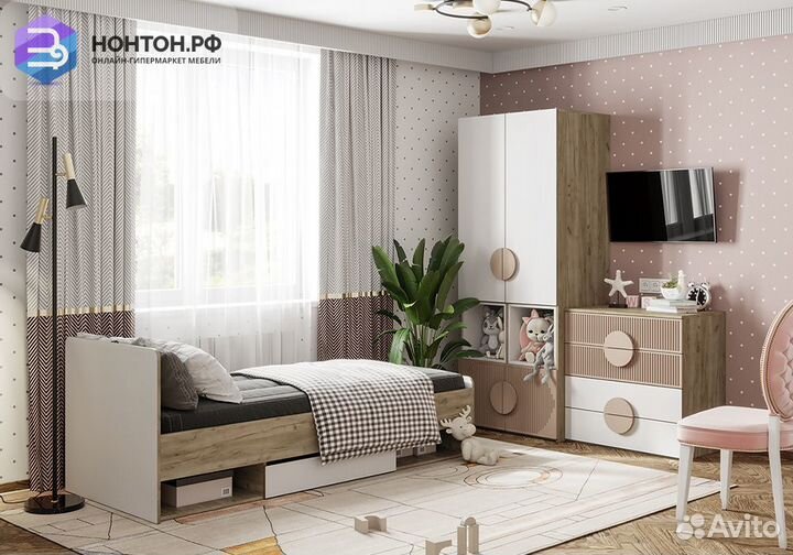 Спальня Мирра №3 дуб крафт серый / белый / софт ка