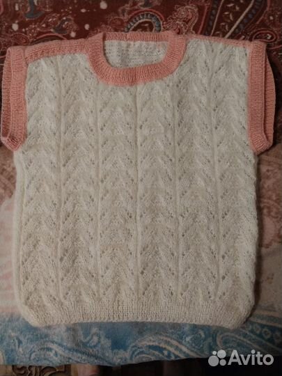 Джемпер из мохера ручной вязки