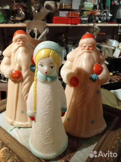 Дед мороз и снегурочка СССР пластик