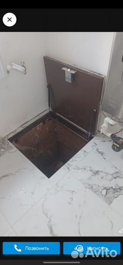 Люк в подвал напольный с амортизаторами 808*687