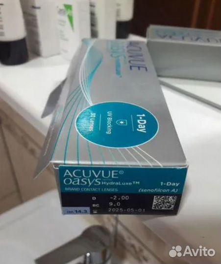 Линзы acuvue oasys однодневные на -2.00