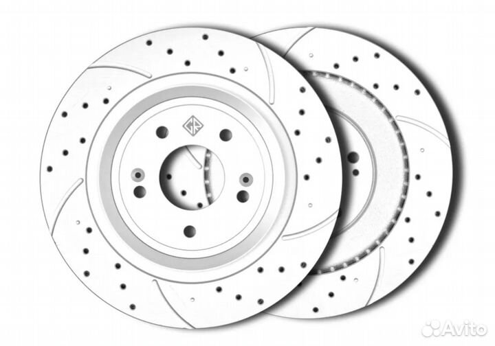 Тормозные диски задние KIA Sorento. hyundai Santa