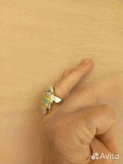 Кольцо рыбка р.17.5 серебро Турция 18.4 гр