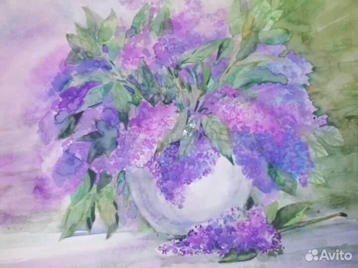 Картина акварель цветы