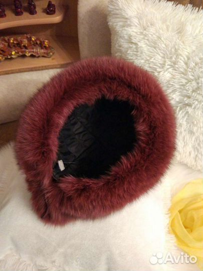 Зимняя шапка мех песец