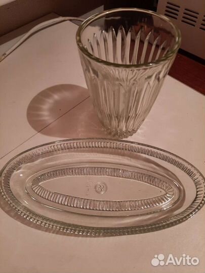 Ваза, селедочница, рюмки, стаканы стекло СССР
