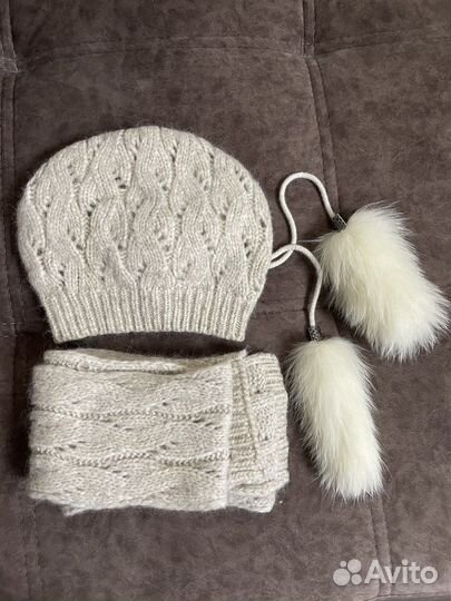 Комплект шапка и шарф (зима)