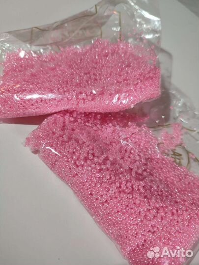 Бисер розовый/малиновый/сиреневый