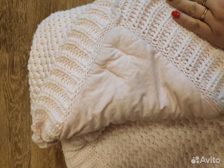 Вязаный плед-конверт на выписку