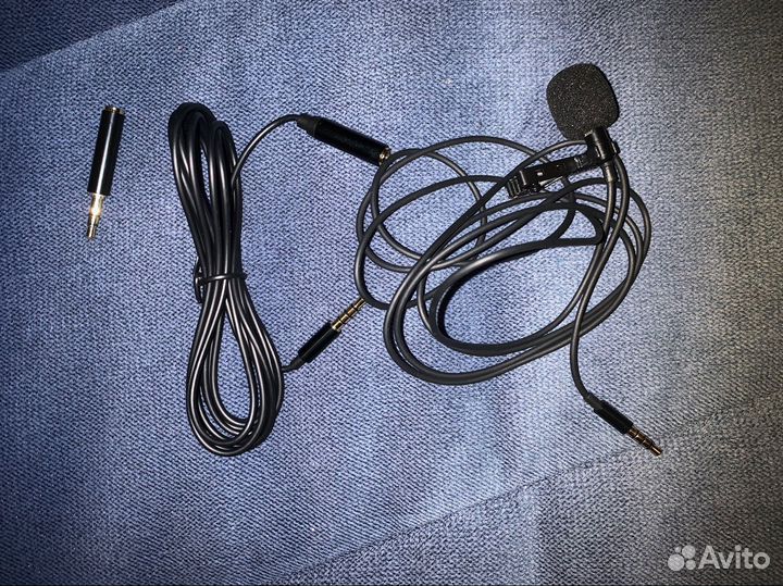 Микрофон петличный и кабель 2м