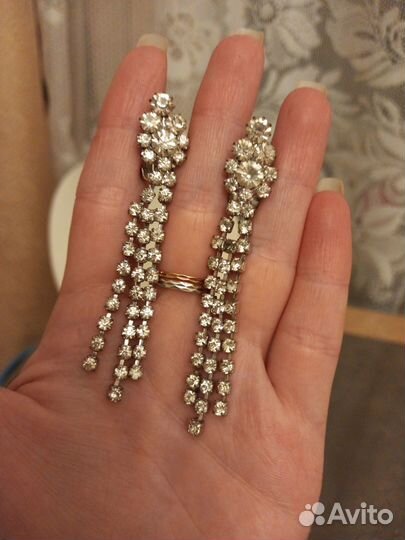 Клипсы, колье Чехословакия винтаж