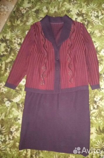 Винтажные шерстяные костюм и кофта