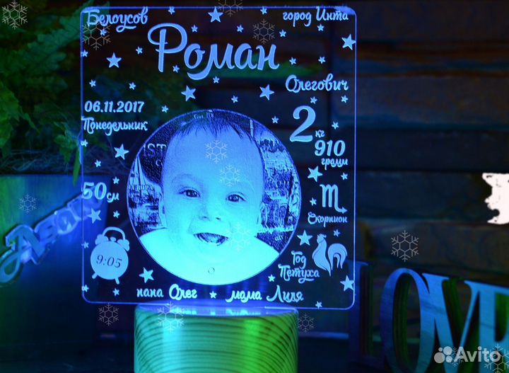 Детский светильник ночник в подарок