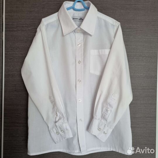 Рубашка белая школьная на мальчика 122 128